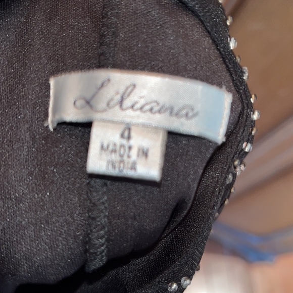 NWT Size 4 Liliana Black Beaded Cocktail Dress - Picture 3 of 4